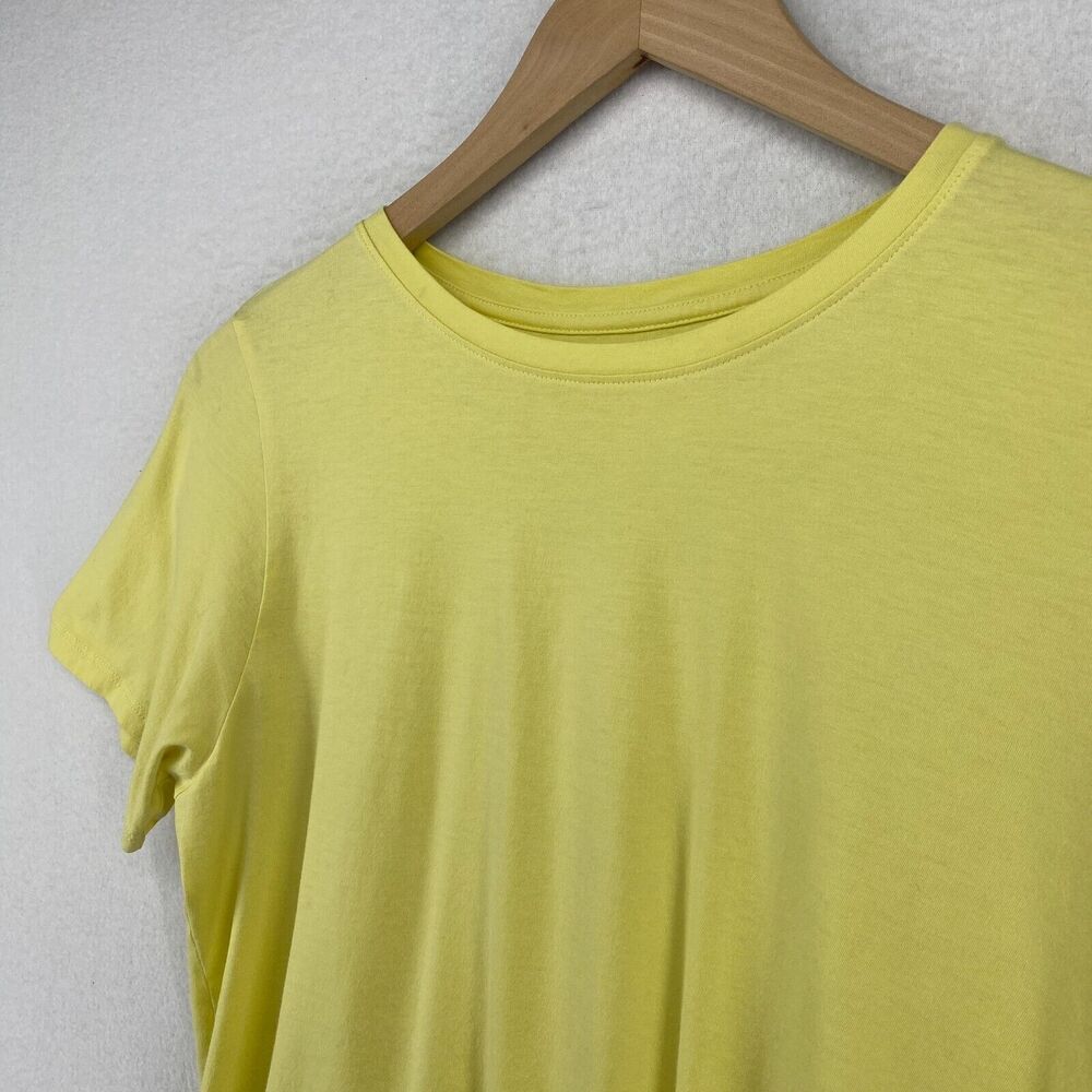 EILEEN FISHER Top S Organic Cotton Jersey Crewneck Short Sleeve Yellow - Picture 2 of 13
